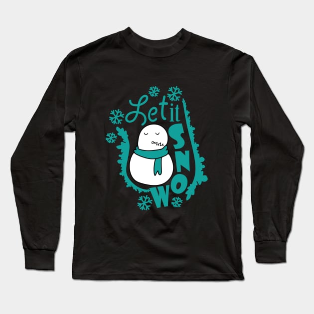 Let It Snow Sleepy Snowman Long Sleeve T-Shirt by Day81